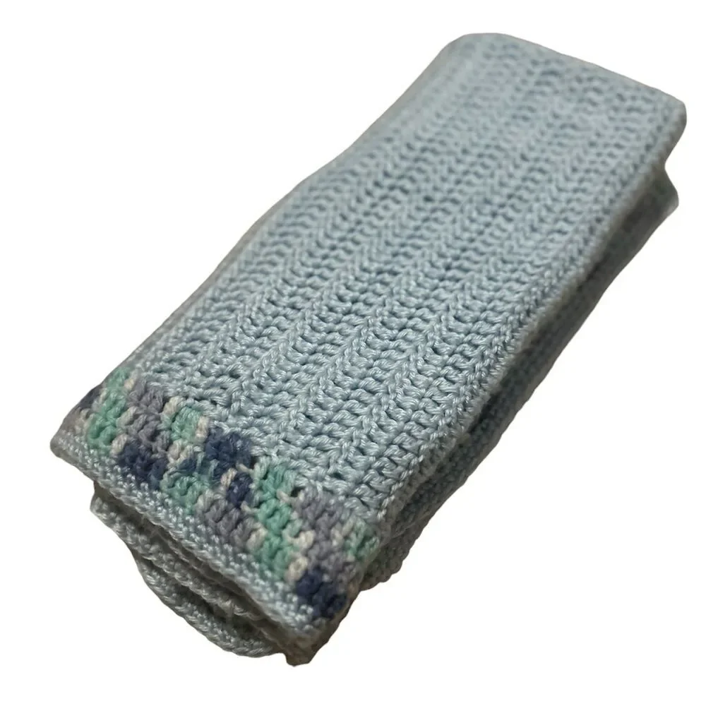 Crocheted Baby Blanket Throw Blanket Hand Made 36” X 29”